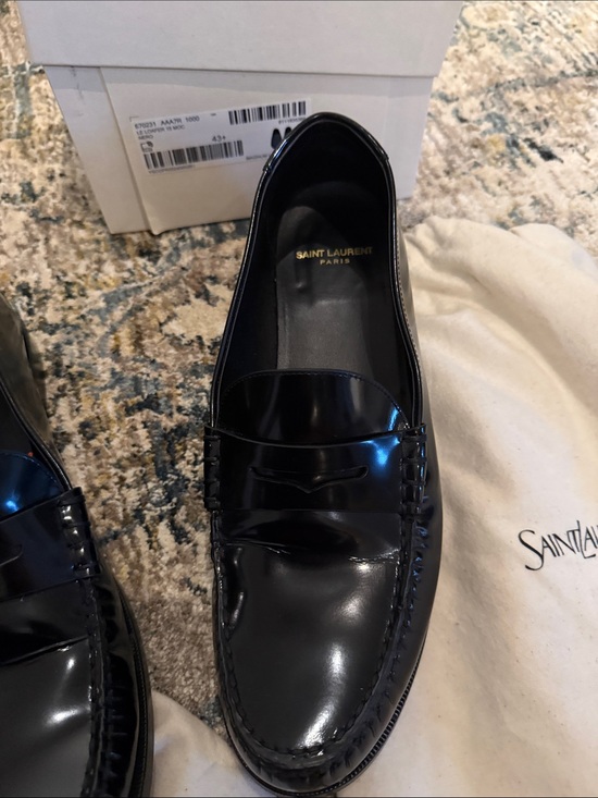 Saint Laurent Black Patent Leather Penny Loafers main image 4